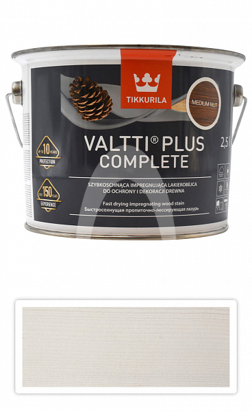 TIKKURILA Valtti Plus Complete - matná tenkovrstvá lazura 2.5 l Bílá