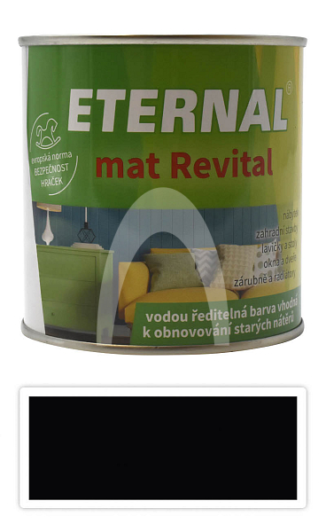 ETERNAL mat Revital - univerzální vodou ředitelná akrylátová barva 0.35 l Černá RAL 9005
