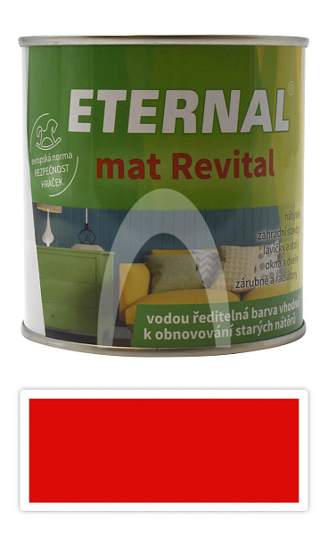 ETERNAL mat Revital - univerzální vodou ředitelná akrylátová barva 0.35 l Červená RAL 3020