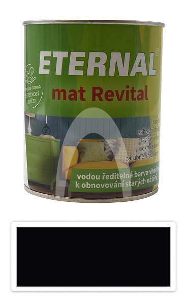 ETERNAL mat Revital - univerzální vodou ředitelná akrylátová barva 0.7 l Černá RAL 9005