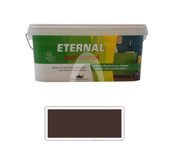 ETERNAL mat Revital - univerzální vodou ředitelná akrylátová barva 2.8 l Tmavě hnědý RAL 8017