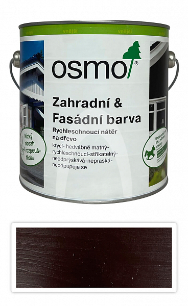 OSMO Zahradní a fasádní barva na dřevo 2.5 l Čokoládově hnědá 7817