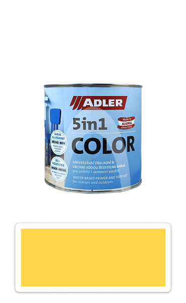 ADLER 5in1 Color - univerzální vodou ředitelná barva 0.75 l Zinkgelb / Zinkově žlutá RAL 1018