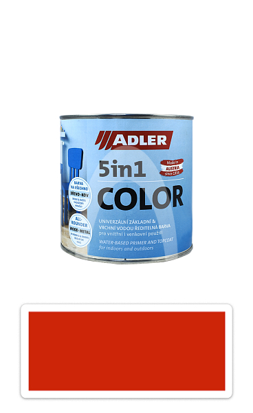 ADLER 5in1 Color - univerzální vodou ředitelná barva 0.75 l Verkehrsrot / Dopravní červená RAL 3020