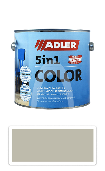 ADLER 5in1 Color - univerzální vodou ředitelná barva 2.5 l Kieselgrau / Štěrková šedá RAL 7032