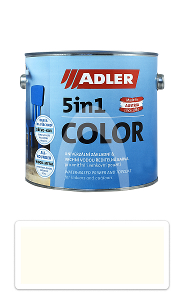 ADLER 5in1 Color - univerzální vodou ředitelná barva 2.5 l Cremeweiss / Krémová RAL 9001