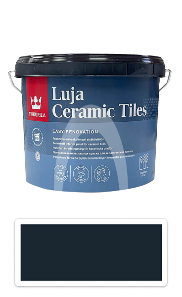 TIKKURILA Luja Ceramic Tiles - barva na keramické obklady 2.7 l Schwarzgrau / Černošedá RAL 7021