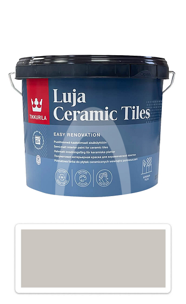 TIKKURILA Luja Ceramic Tiles - barva na keramické obklady 2.7 l Seidengrau / Hedvábná šedá RAL 7044
