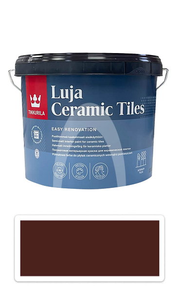 TIKKURILA Luja Ceramic Tiles - barva na keramické obklady 2.7 l Mahagonová hnědá RAL 8016