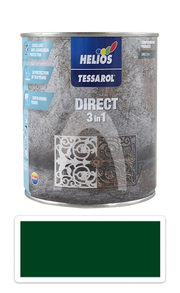 TESSAROL Direct 3in1 - antikorozní barva na kov 0.75 l Zelená RAL 6005