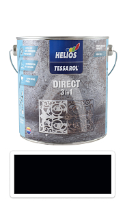 TESSAROL Direct 3in1 - antikorozní barva na kov 2.5 l Černá RAL 9005
