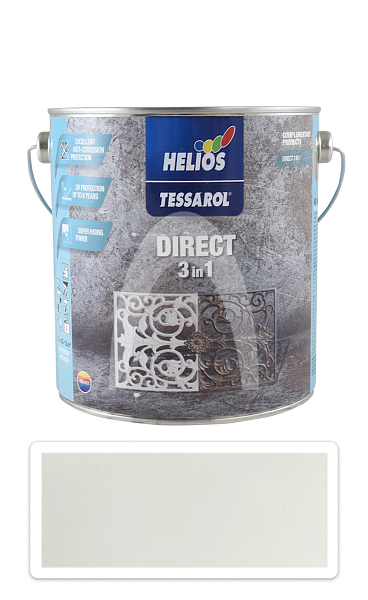 TESSAROL Direct 3in1 - antikorozní barva na kov 2.5 l Bílá
