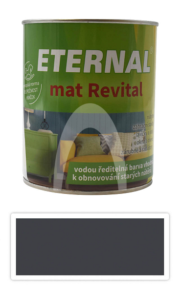 ETERNAL mat Revital - univerzální vodou ředitelná akrylátová barva 0.7 l Antracit RAL 7016