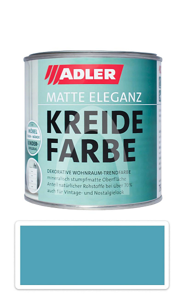 ADLER Kreidefarbe - univerzální vodou ředitelná křídová barva do interiéru 0.375 l Gletscherspalte