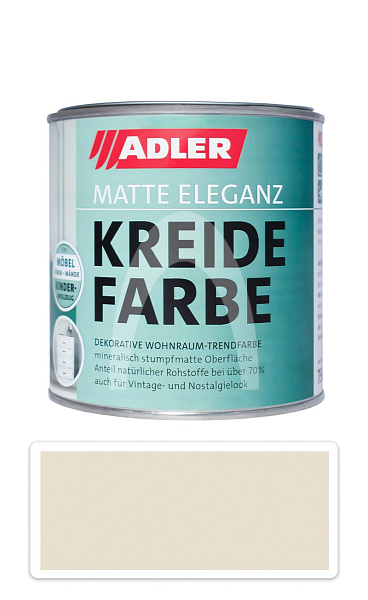 ADLER Kreidefarbe - univerzální vodou ředitelná křídová barva do interiéru 0.75 l Firn