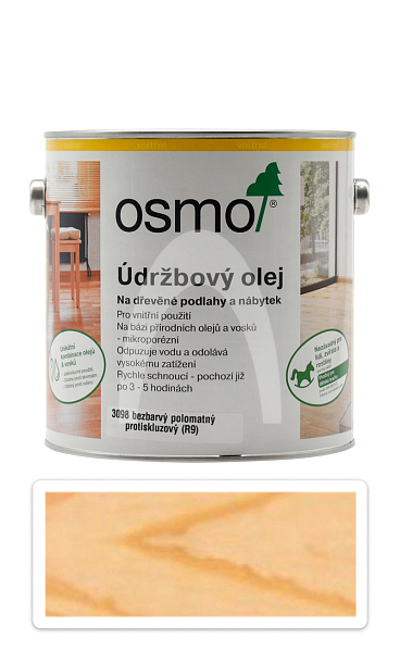 OSMO Údržbový olej na podlahy 2.5 l Bezbarvý polomatný protiskluzový 3098