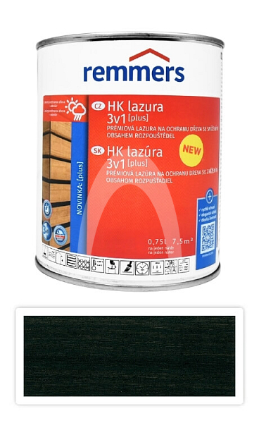 REMMERS HK lazura 3v1 Plus - ochranná lazura na dřevo pro exteriér 0.75 l Eben